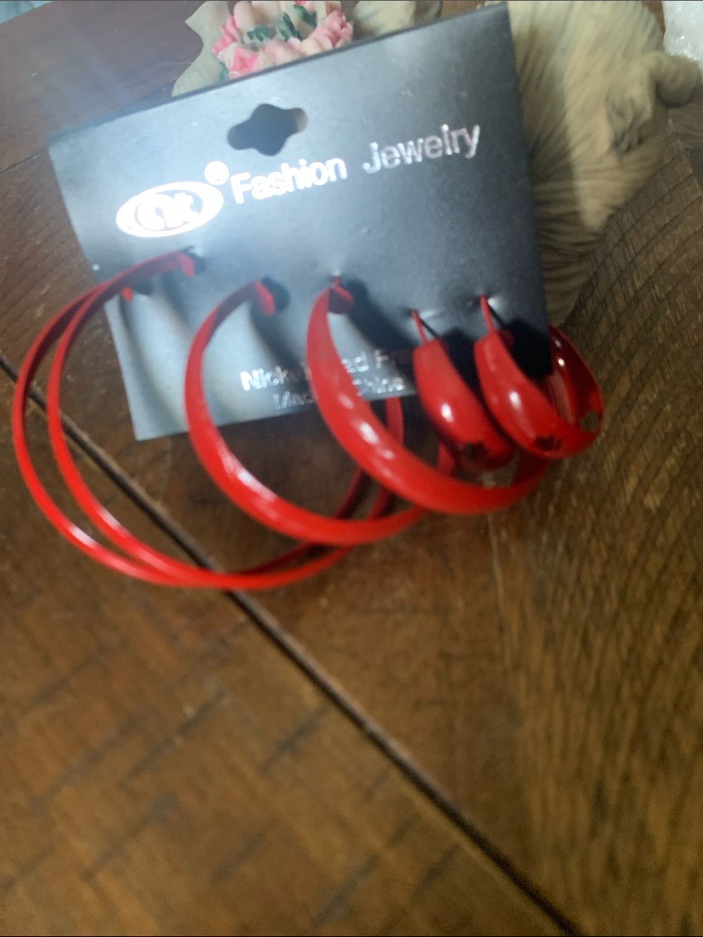 Fashion Jewelry Bright Red Hoop Earring Set